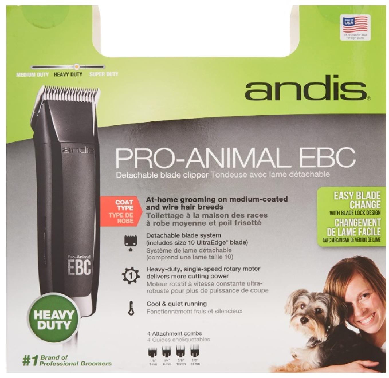 Andis Pro-Animal EBC Detachable Blade Clipper Front of Box