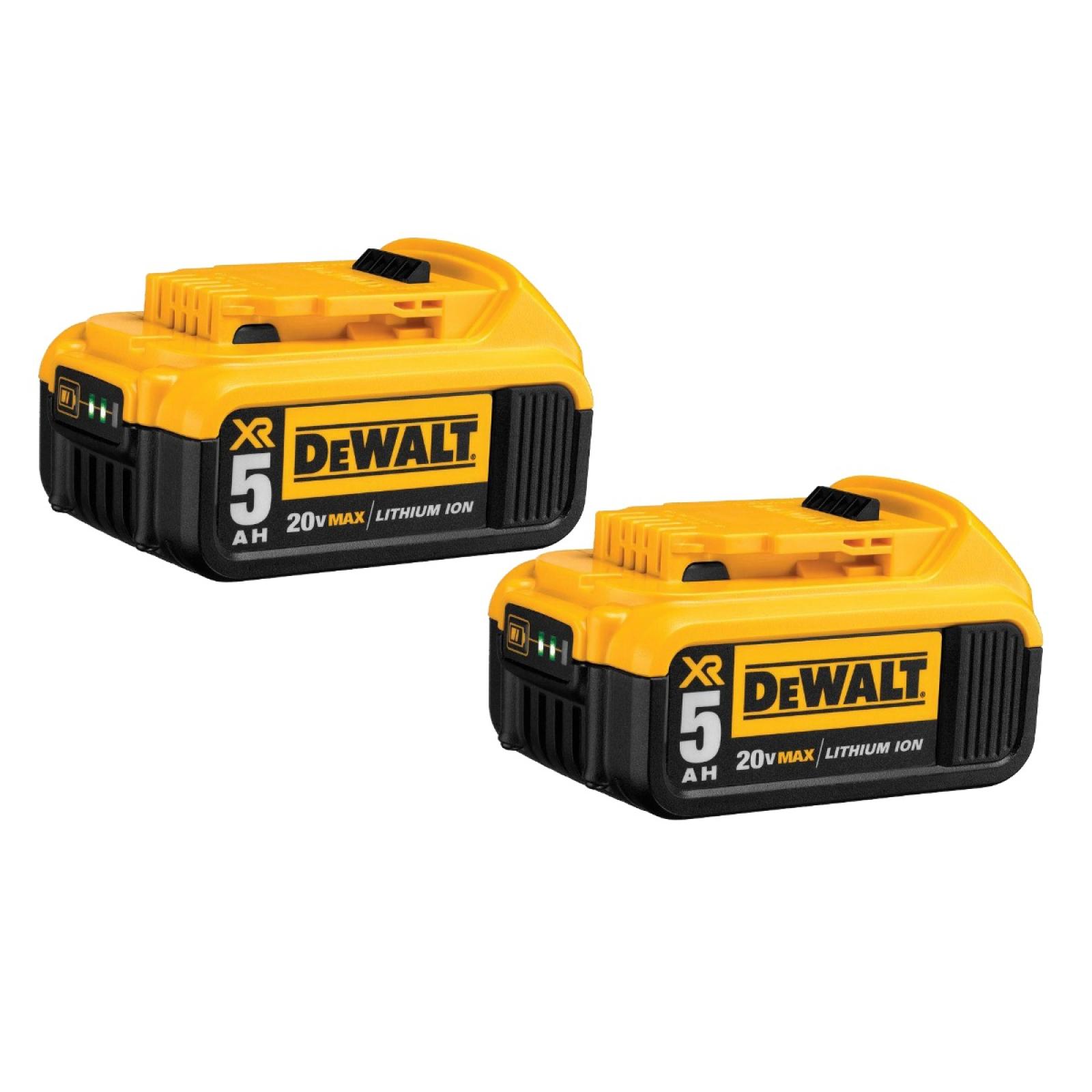 DeWalt 20V Max* Battery XR 5AH Lithium Ion 2 Pack