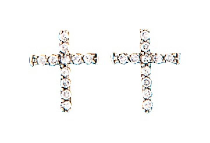 Montana Silversmith's Small Cross Earrings with Cubic Zirconia