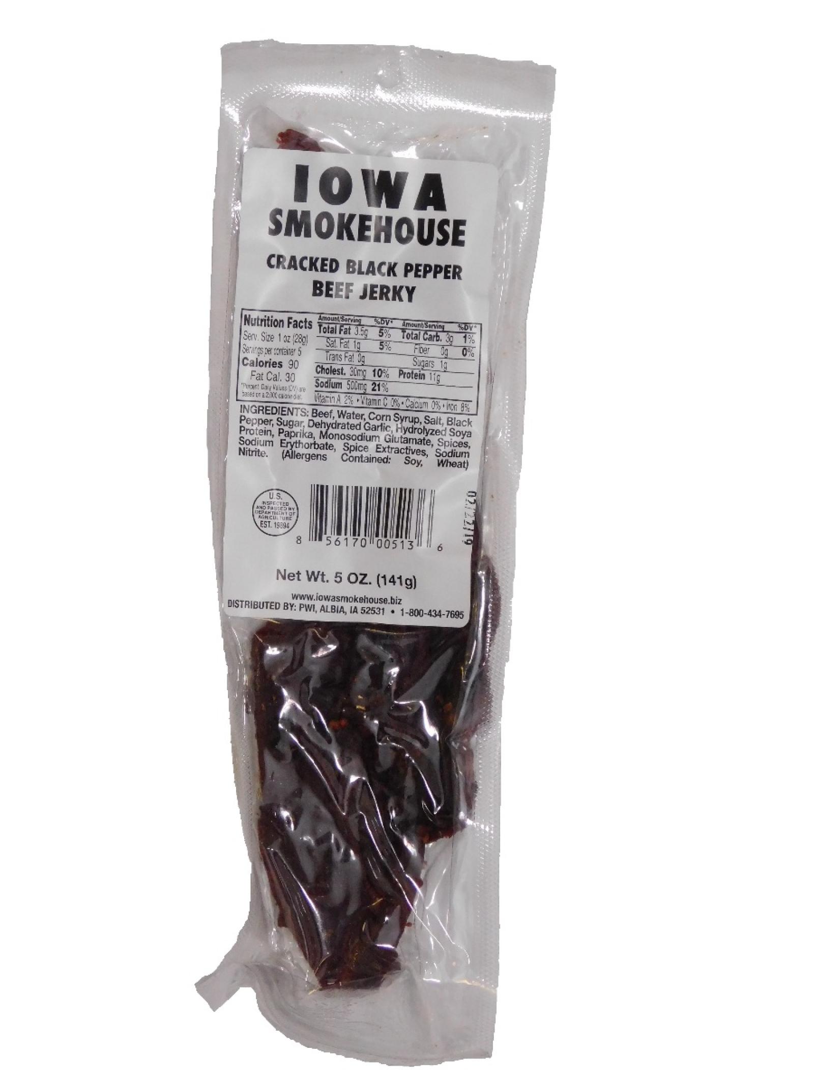 Iowa Smokehouse 5oz Cracked Black Pepper Beef Jerky