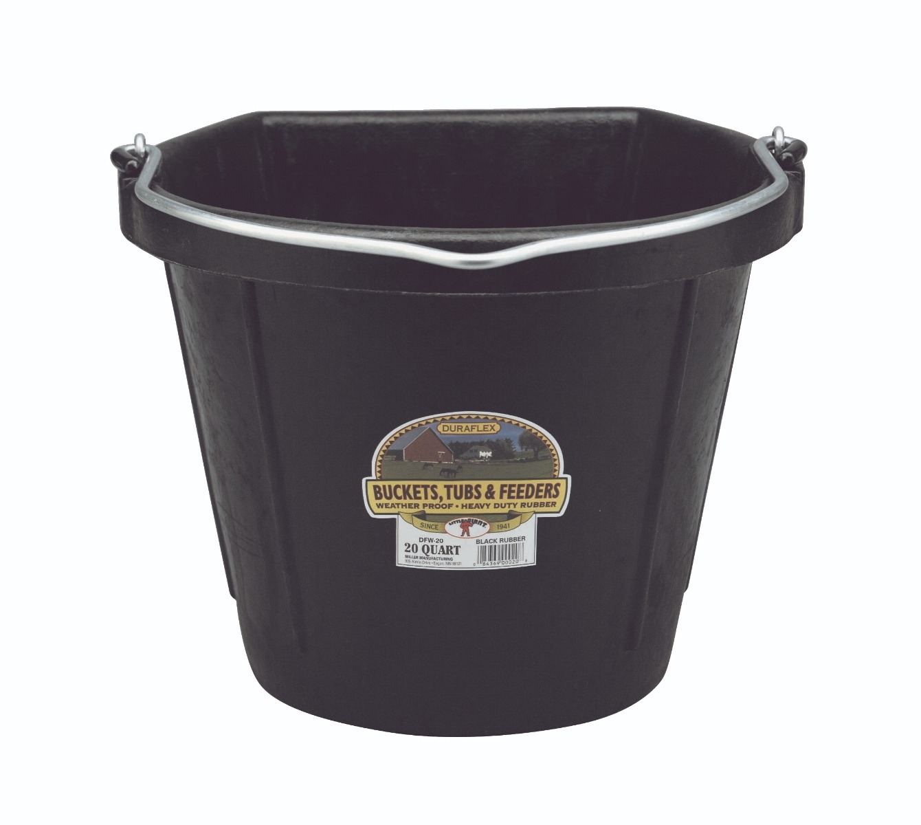 20 Quart Flat Back Rubber Bucket