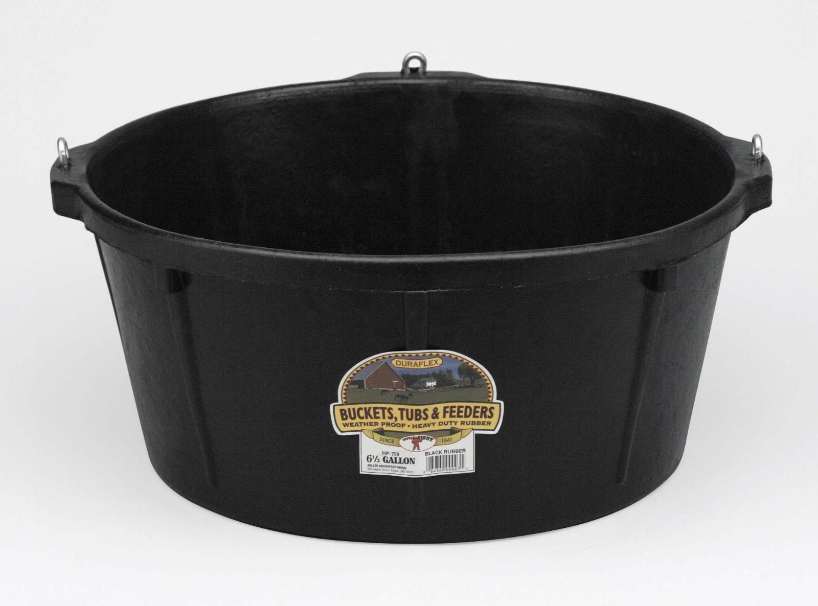 Little Giant 6.5 Gallon Rubber Feeder Tub with Hooks