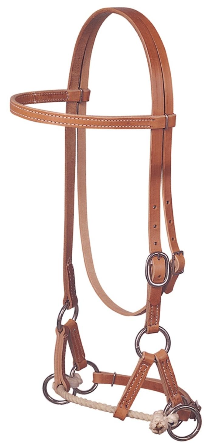 Weaver Leather Side Pull Bridle - Single Nose Rope