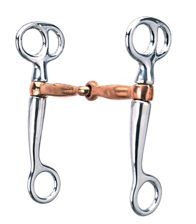 Weaver Leather Stainless Steel Tom Thumb Snaffle Bit with 4-3/4" Copper Plated Mouth