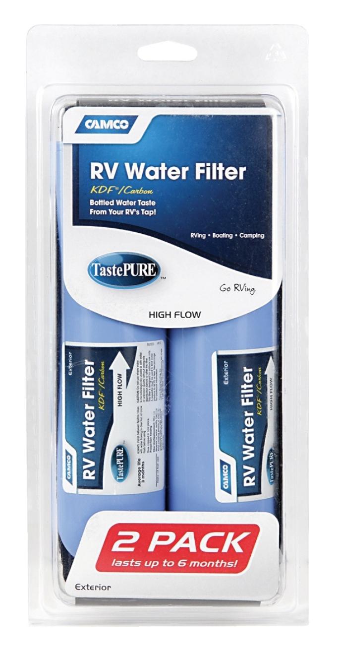 Camco TastePURE RV Water Filter 2 Pack KDF