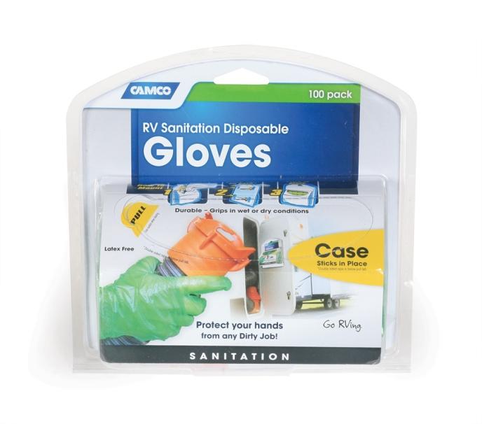 Camco RV Sanitation Disposable Gloves green 100 count