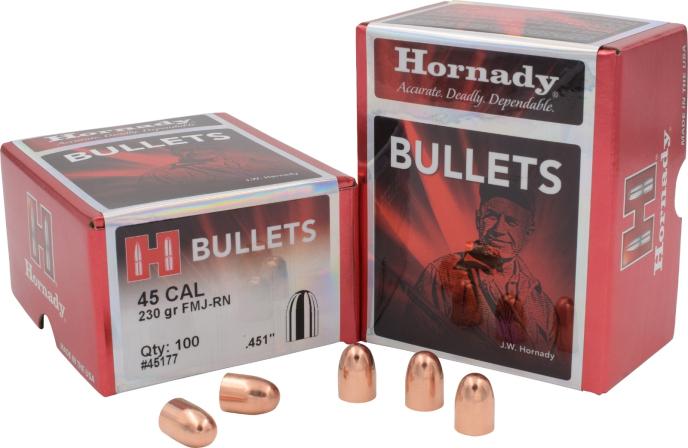 Hornady 45 Cal .451 230 gr FMJ-RN Bullets