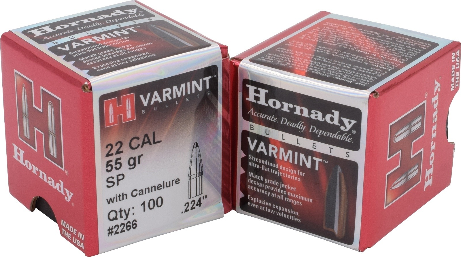 Hornady 22 Cal .224 55 gr SP with cannelure Ammunition