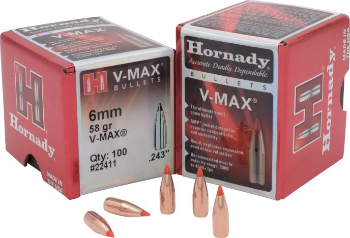 Hornady 6mm .243 58 gr V-MAX Bullets