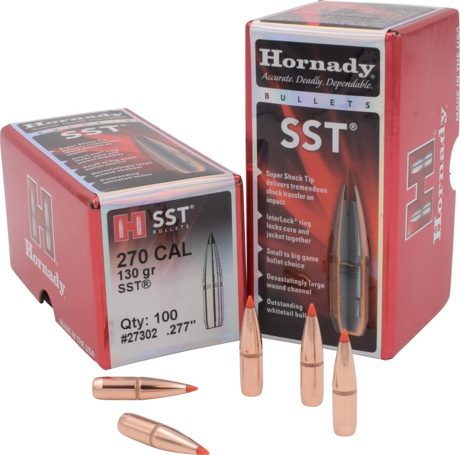 Hornady 270 Cal .277 130 gr SST Bullets