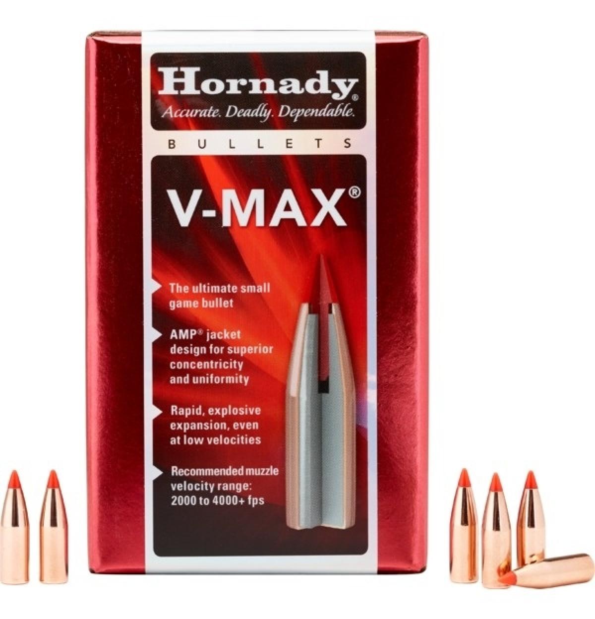 Hornady 22 Cal .224 55 gr V-MAX Bullets with cannelure