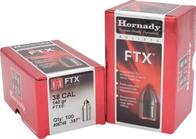 Hornady 38 Cal .357 140 gr FTX (357 Mag) Bullets