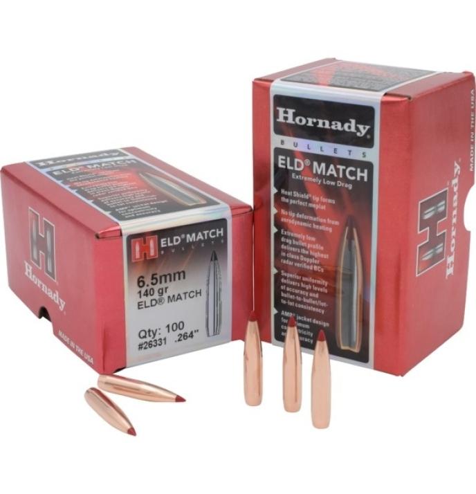 Hornady 6.5mm .264 140 gr ELD Match Bullets