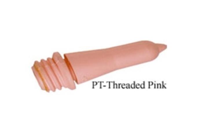 Peach Teat Calf Nipple - Pink Threaded