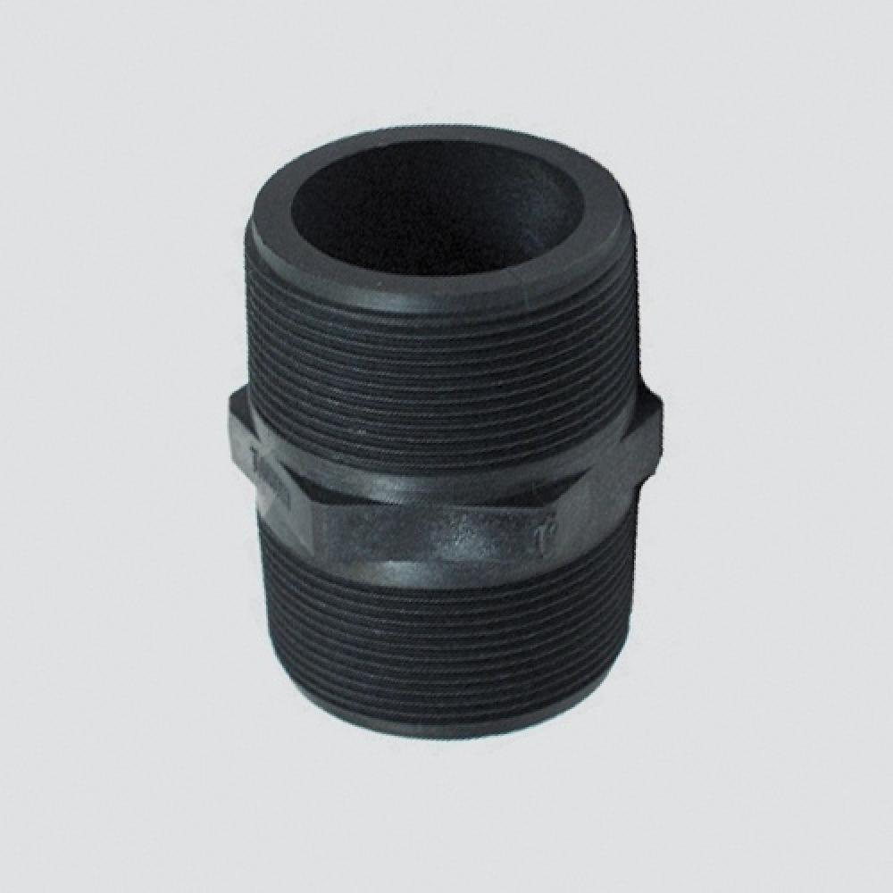 3" x 6" Long Schedule 80 Male Pipe Thread Hex Nipple — Polypropylene