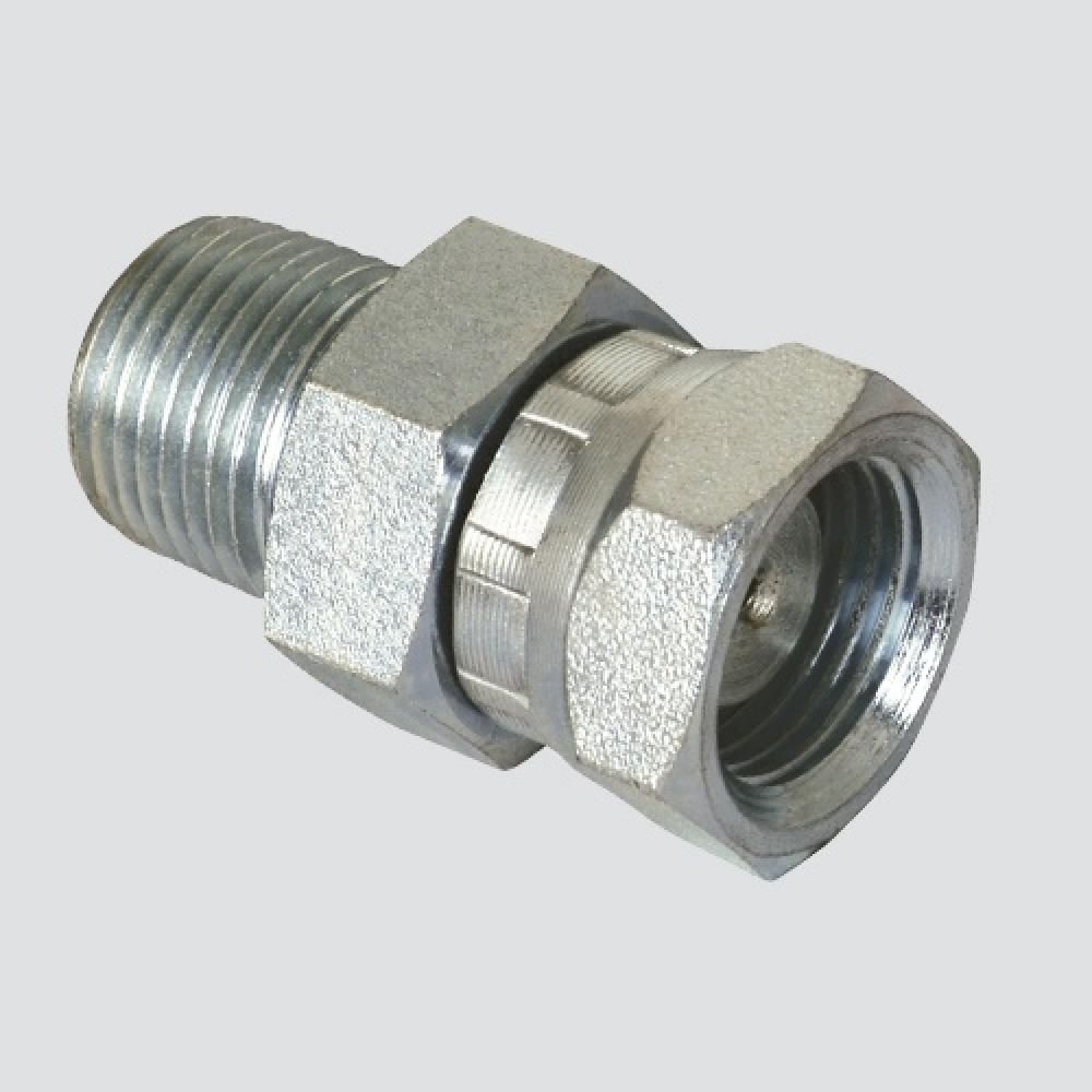 Style 1404 1/2" Male Pipe Thread x 1/2" Female Pipe Thread Swivel with 1/16" Restrictor Hydraulic Adapter