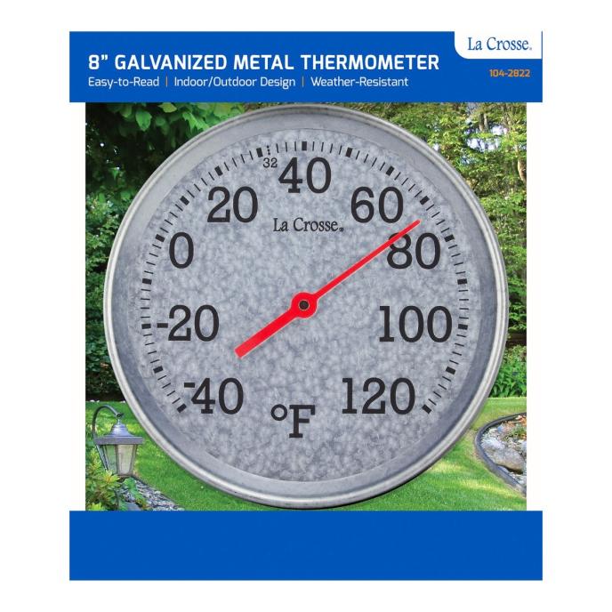 8" Galvanized Metal Thermometer