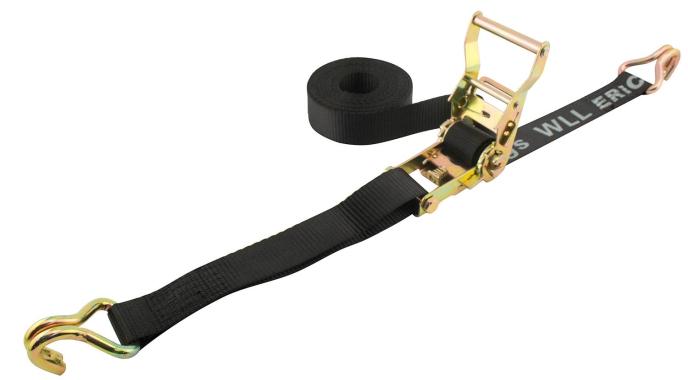 content/products/1.5" x 15' Black Ratchet Strap with Double "J" hooks. 4000 lb.