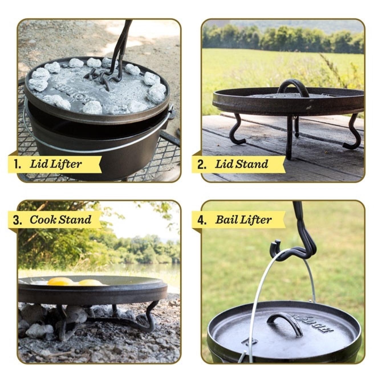 Lodge Cast Iron 4-in-1 Camp Dutch Oven Tool