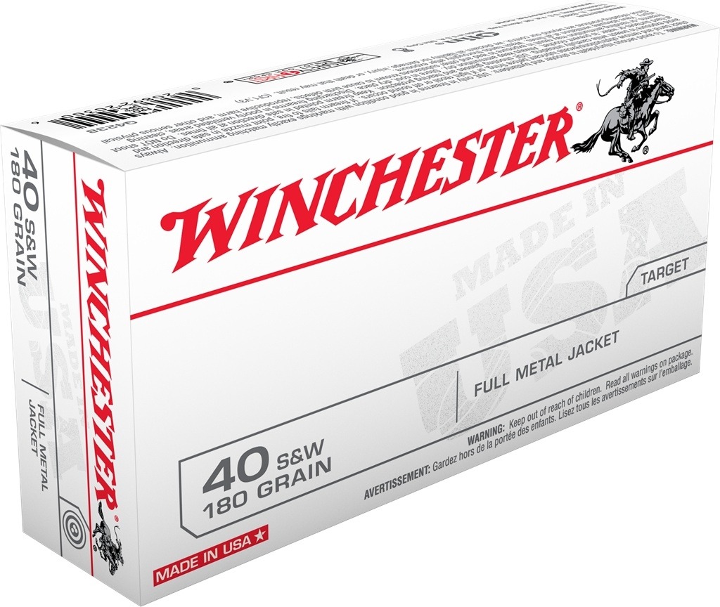 Winchester USA 40 S&W 180 Grain Full Metal Jacket