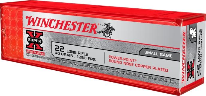 Winchester Super-X High Velocity 22 Long Rifle 40 Grain Power-Point 