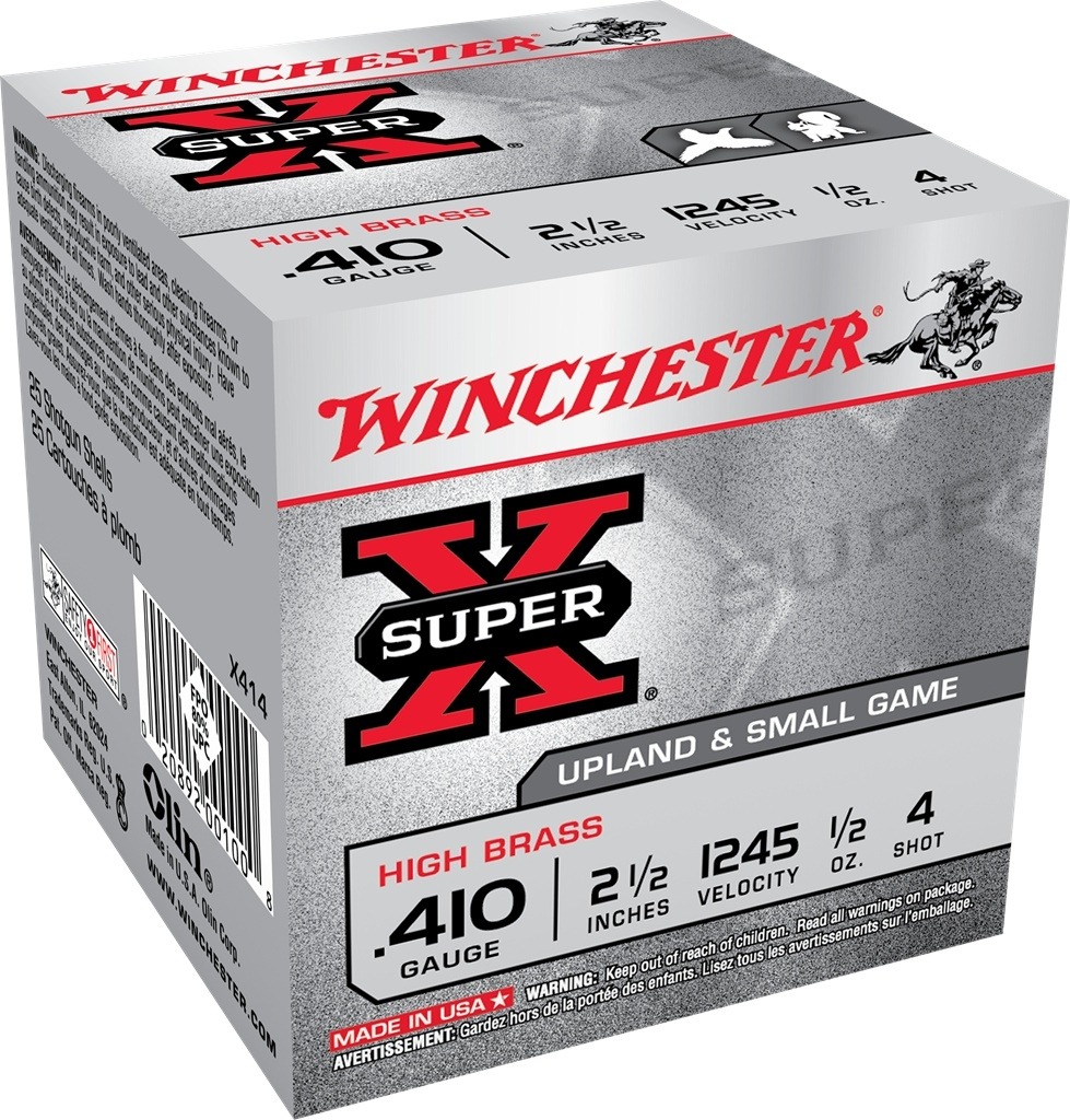 Winchester Super-X High Brass .410 Bore 2-1/2" 1/2 oz #4 Shot