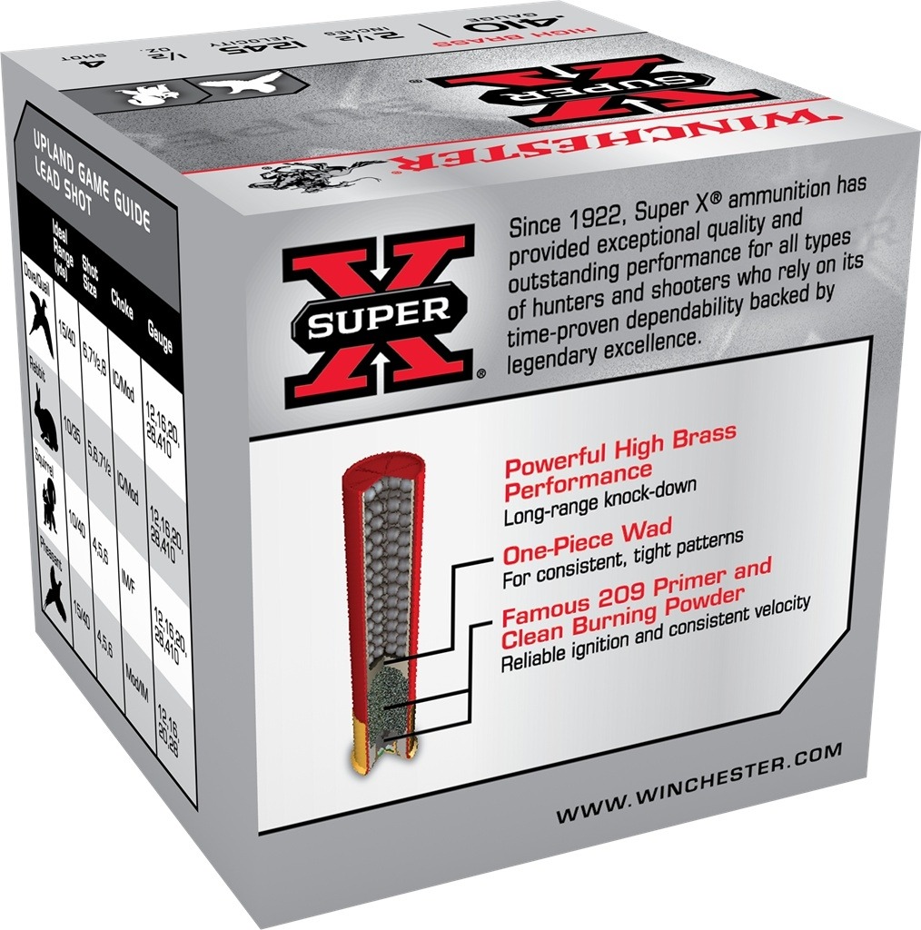 Winchester Super-X High Brass .410 Bore 2-1/2" 1/2 oz #4 Shot