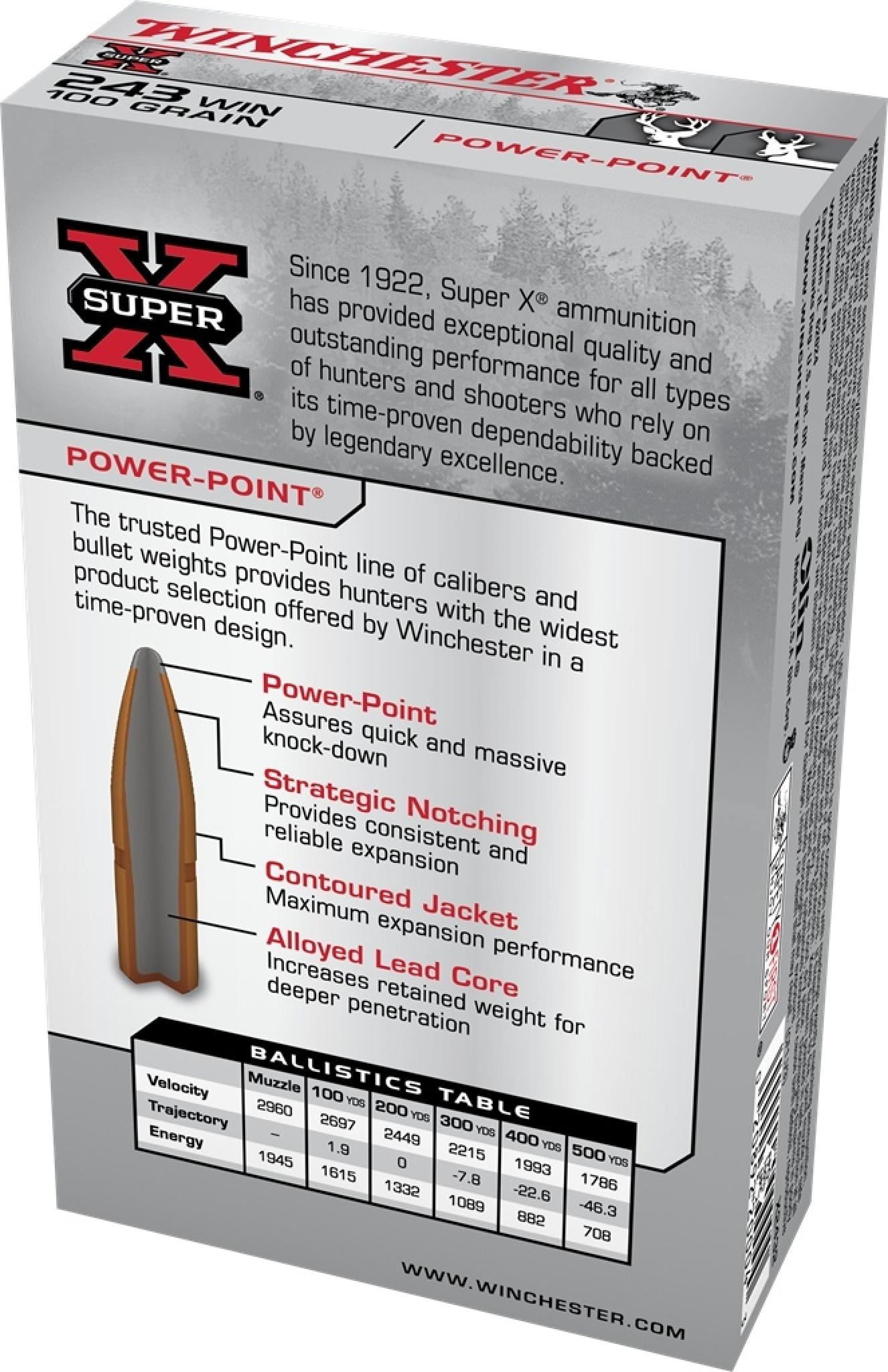 Winchester Super-X 243 Winchester 100 Grain Power-Point