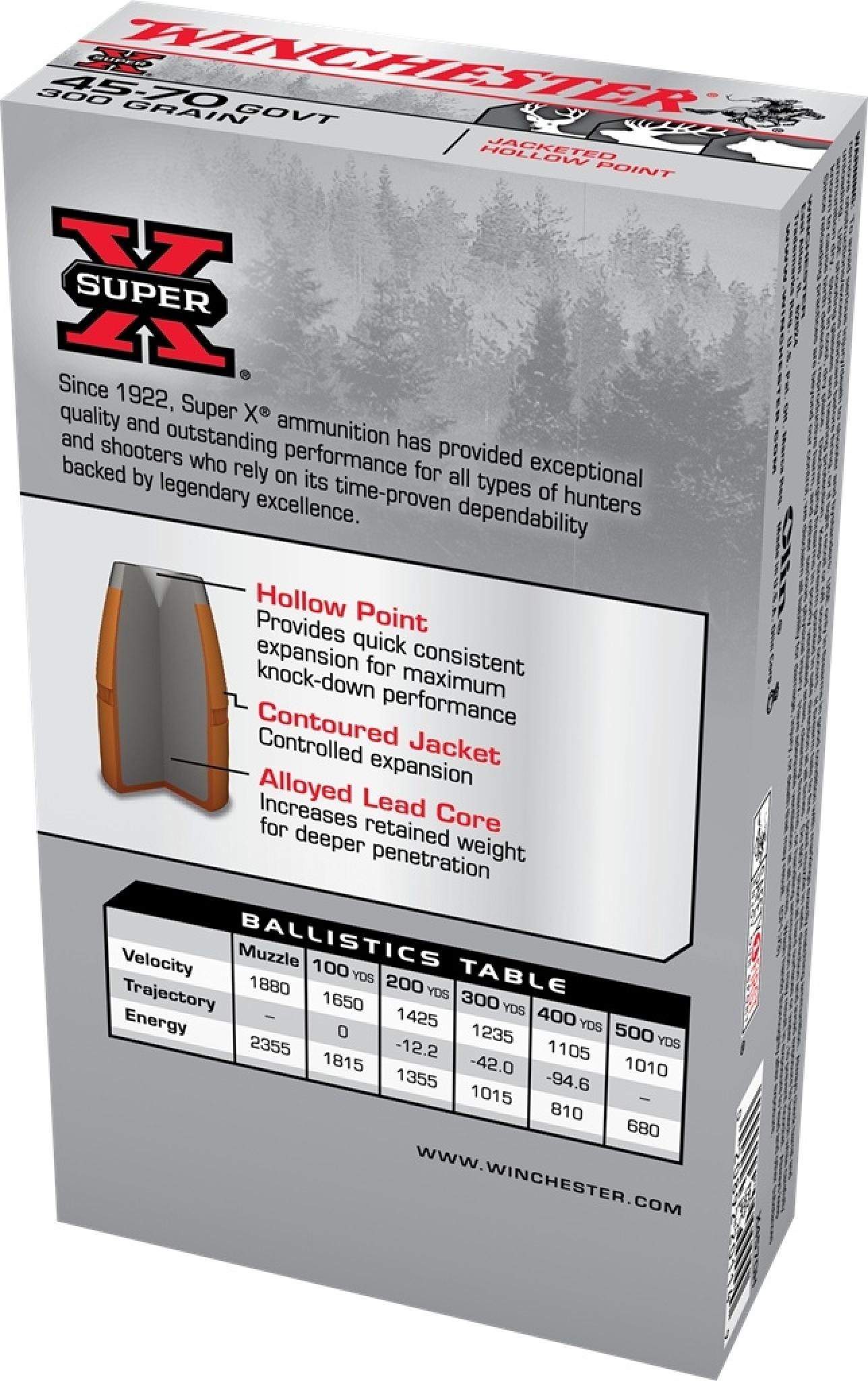 Winchester Super-X 45-70 Government 300 Grain Jacketed Hollow Point