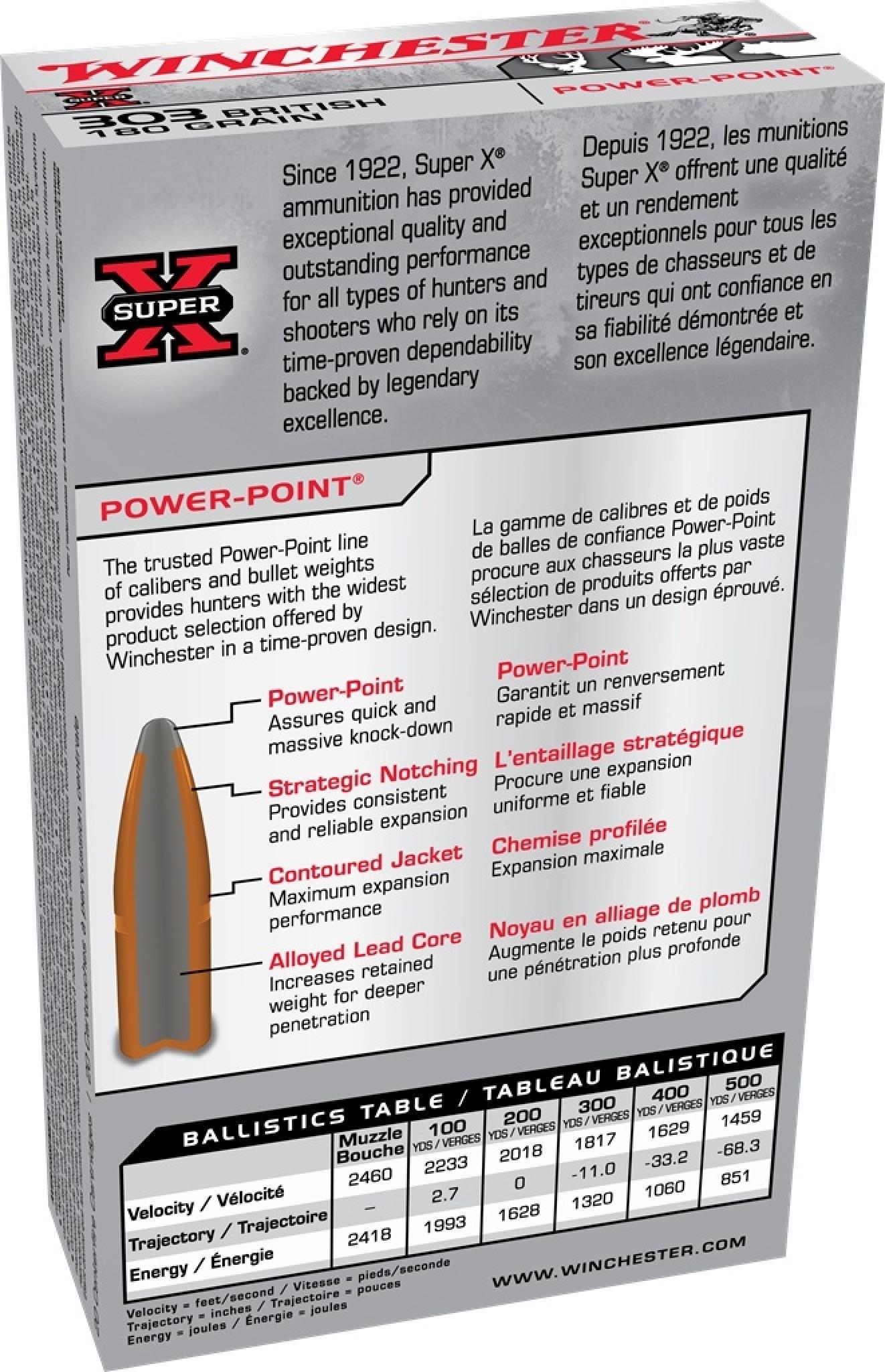 Winchester Super-X 303 British 180 Grain Power-Point