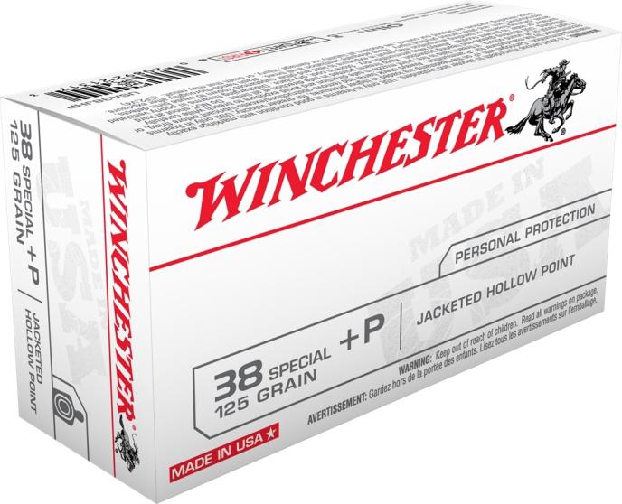Winchester USA 38 Special +P 125 Grain Jacketed Hollow Point
