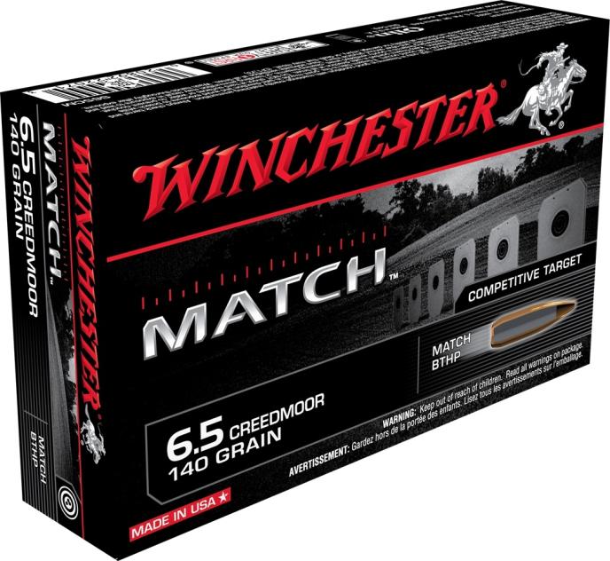 Winchester Match 6.5 Creedmoor 140 Grain Sierra MatchKing Hollow Point Boat Tail