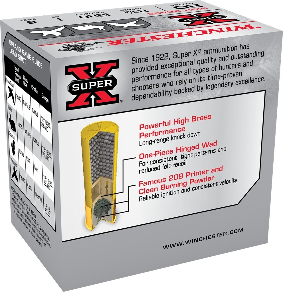 Winchester Super-X High Brass 20 Gauge 2-3/4" 1 oz #6 Shot