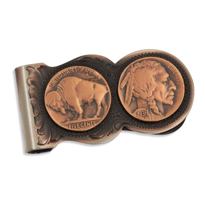 content/products/Montana Silversmiths Scalloped Vintage Bronze Buffalo Nickel Money Clip