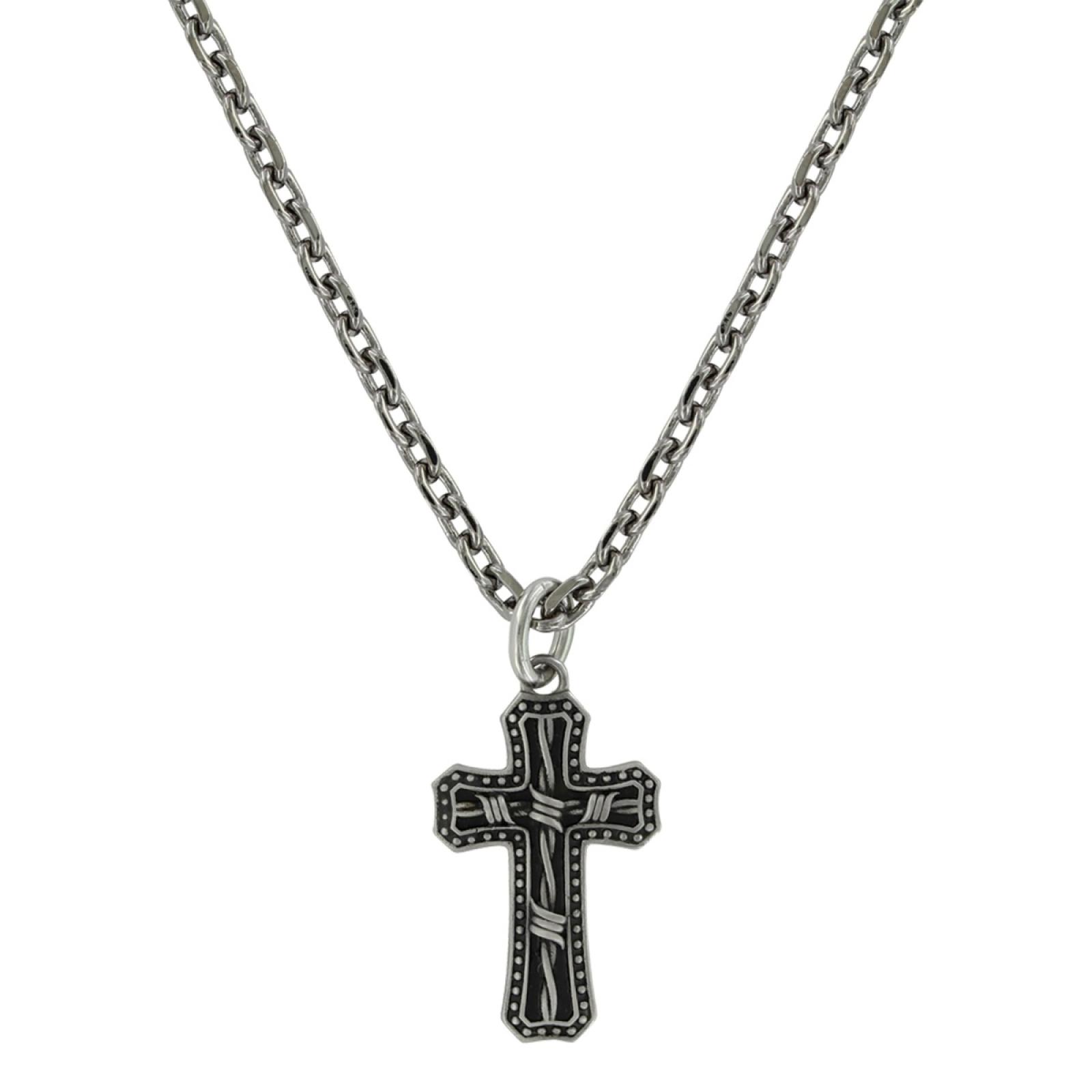 Montana Silversmiths Antiqued Barbed Wire Cross Necklace
