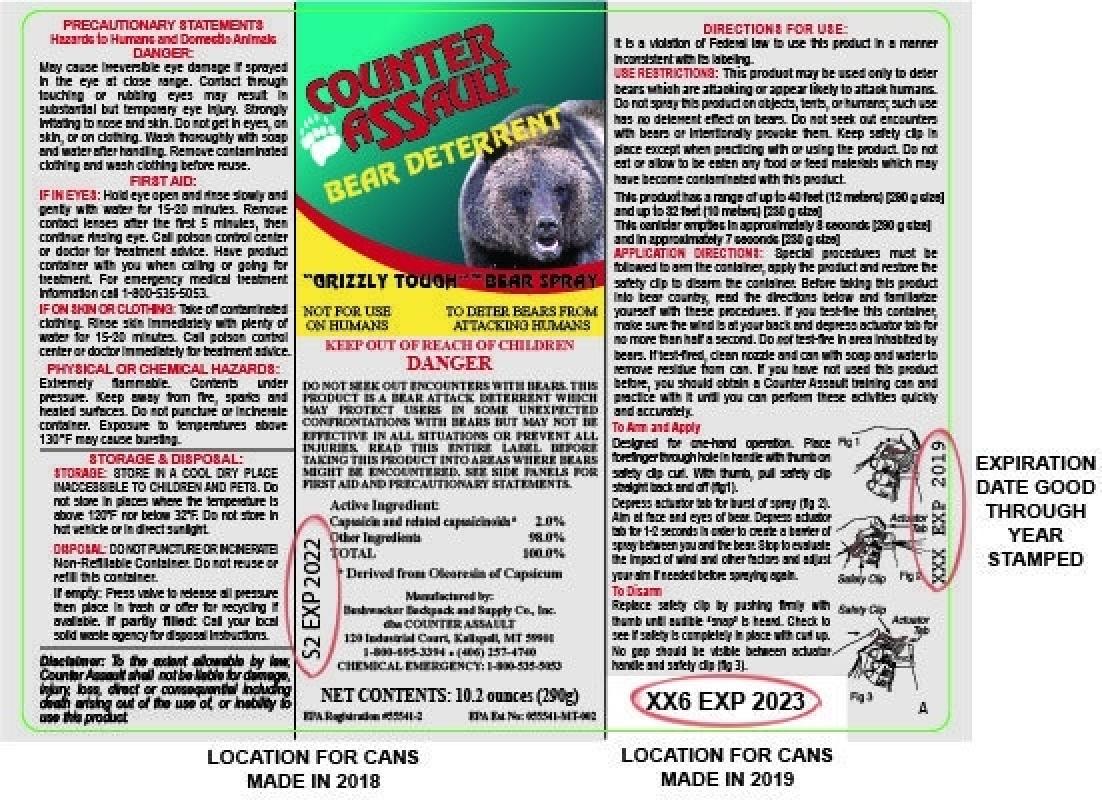 Counter Assault Bear Repellant Spray 10.2 oz with Holster Info