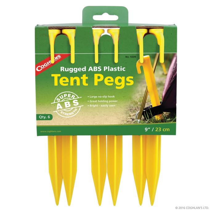 Coghlan ABS Tent Pegs 9" 6 Pack