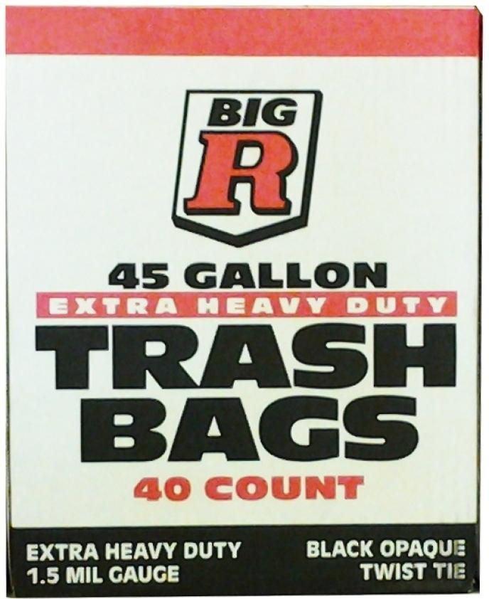 Big R 45 Gallon Trash Bags