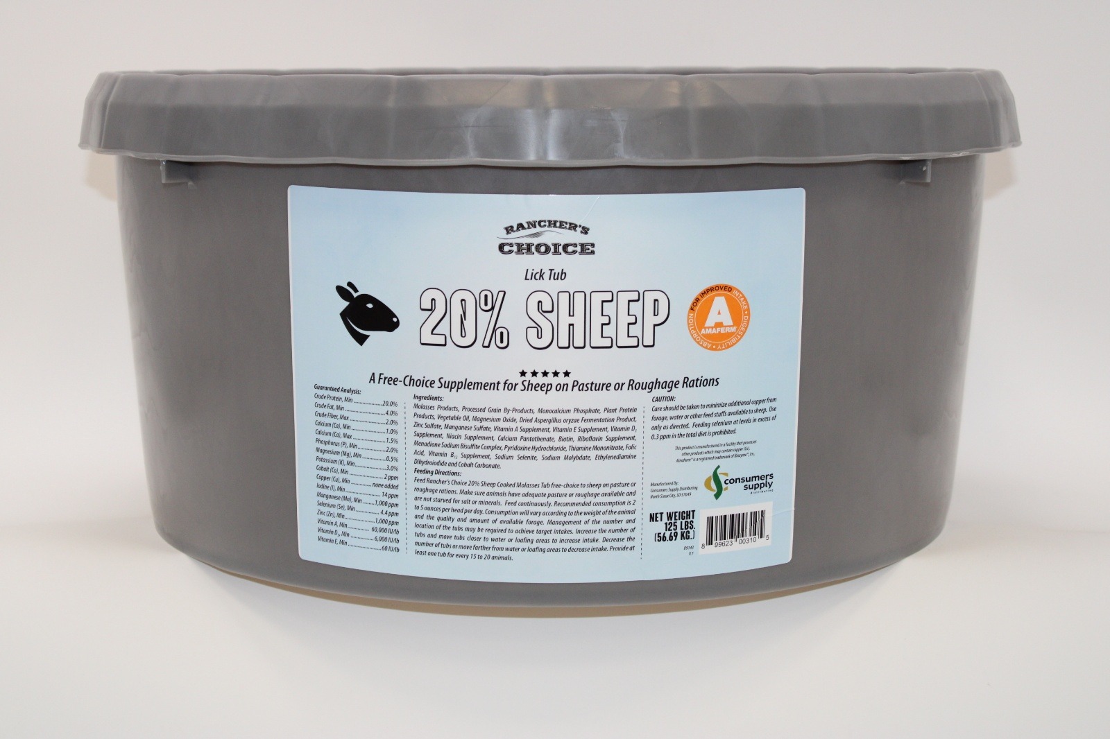 Rancher's Choice 20 Protein Sheep Lick Tub 125 Products Shipton's