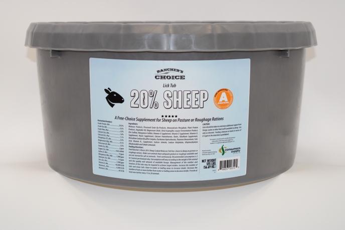 Rancher's Choice 20% Protein Sheep Lick Tub 125#
