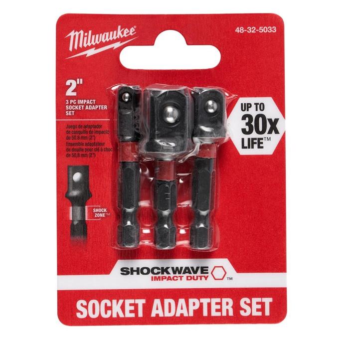 Milwaukee SHOCKWAVE™ 3PC Impact Socket Adapter Set