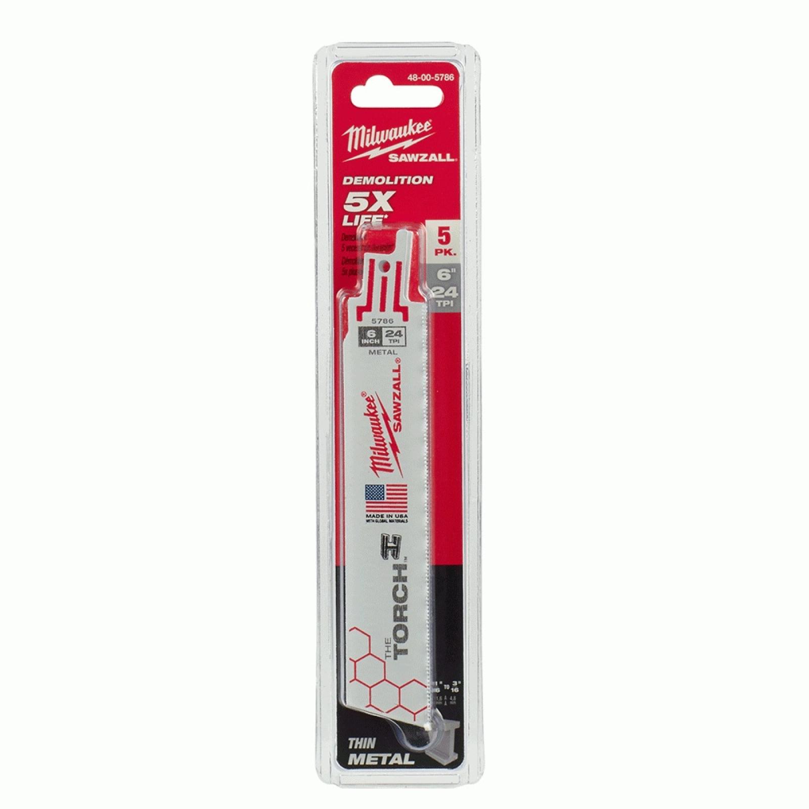 Milwaukee SAWZALL® TORCH Metal Demolition Blades 6in 24 TPI