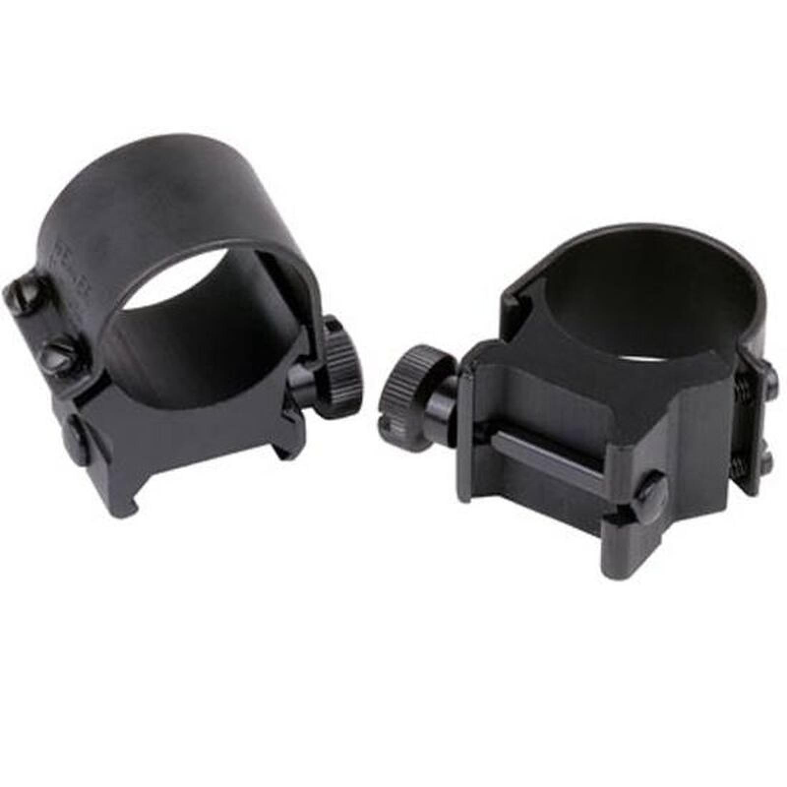 Weaver 1" Detachable Top Mount Rings Extra High Thumbscrews Matte Black