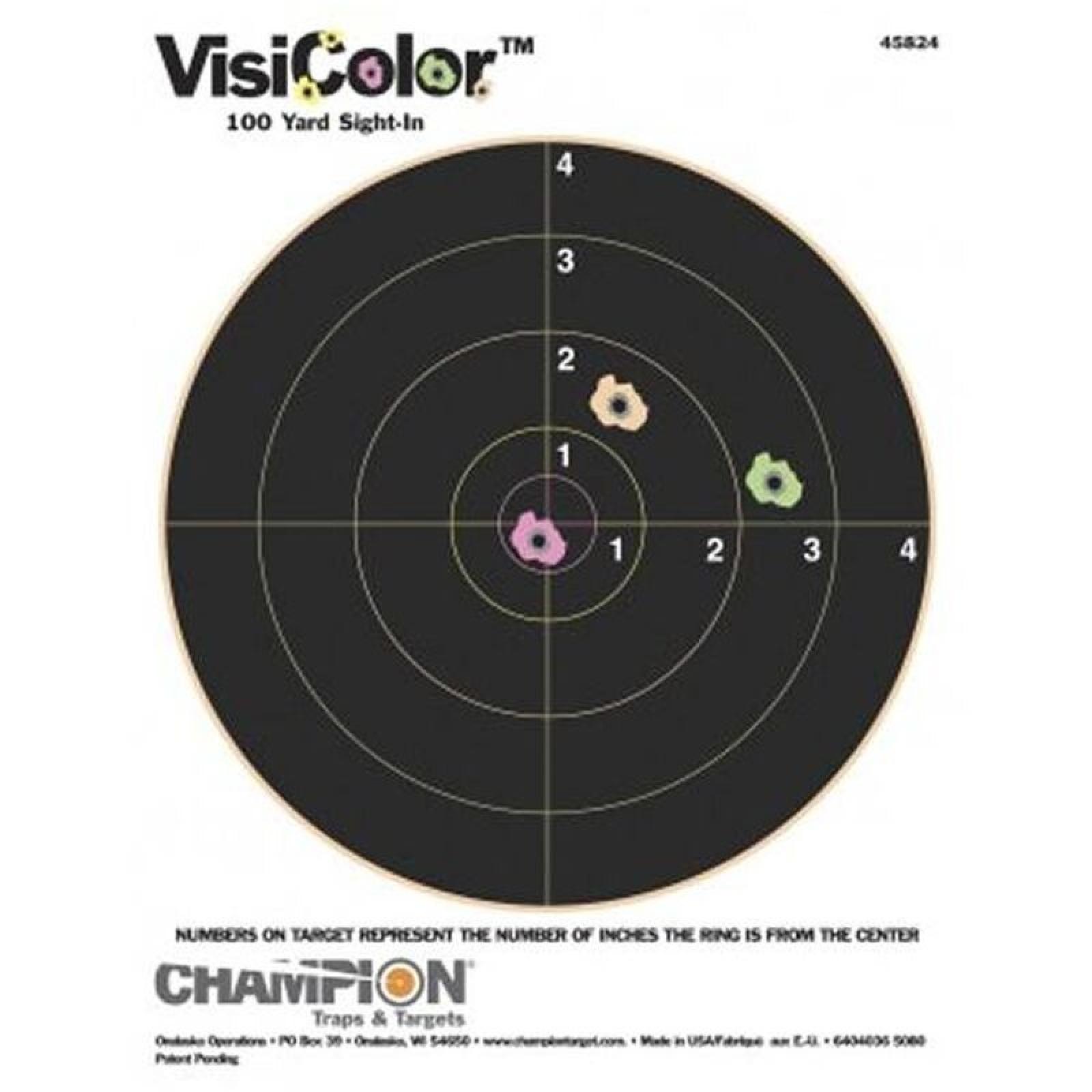Champion VisiColor 8" Bullseye Target 8.5"x11" Paper Ten Pack