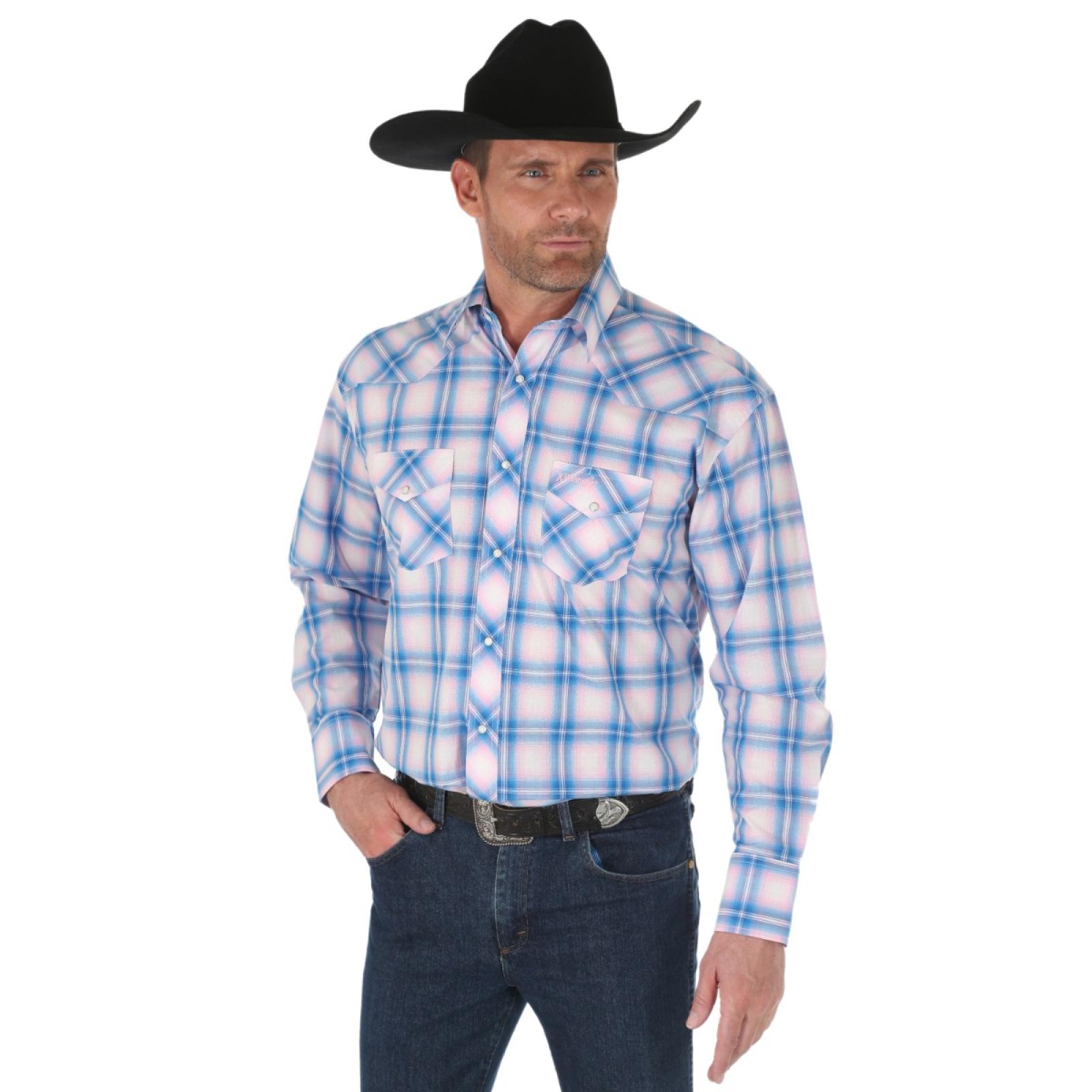 Men's Tough Enough to Wear Pink ™ Long Sleeve Western Snap Plaid Shirt