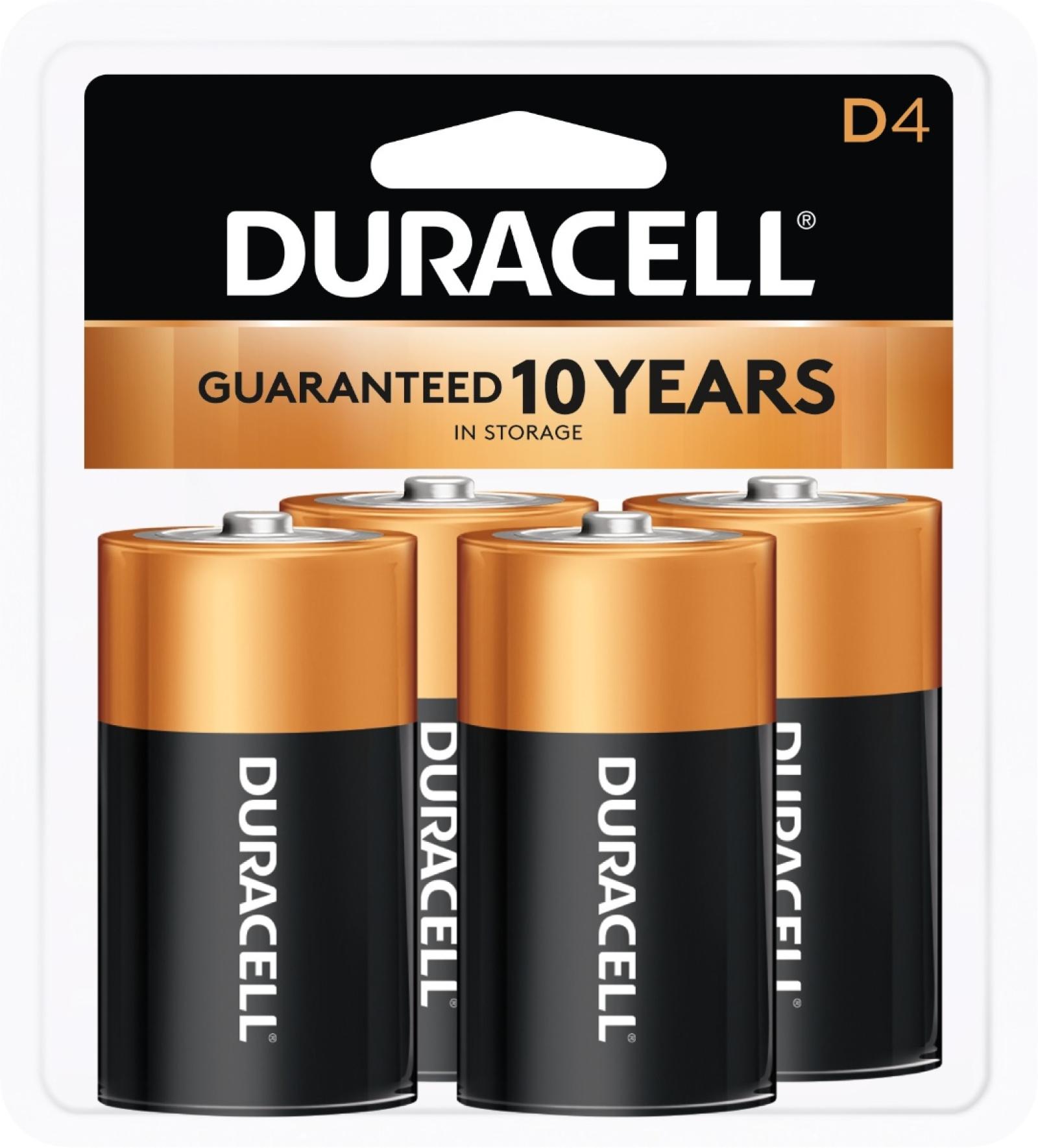 Duracell CopperTop D Alkaline Batteries - 4 count