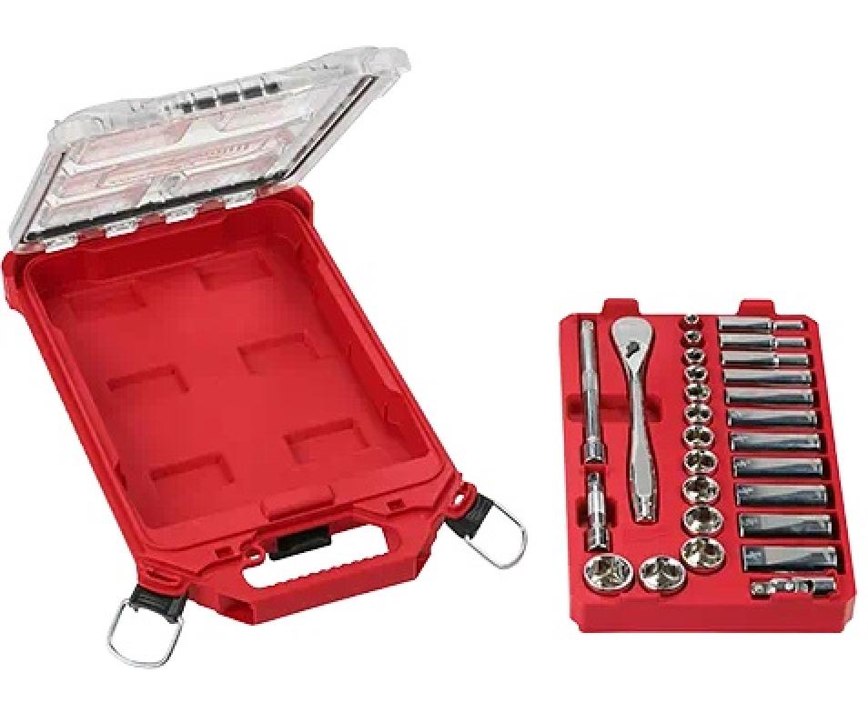 Milwaukee 3/8” Drive 28pc Ratchet & Socket Set with PACKOUT™