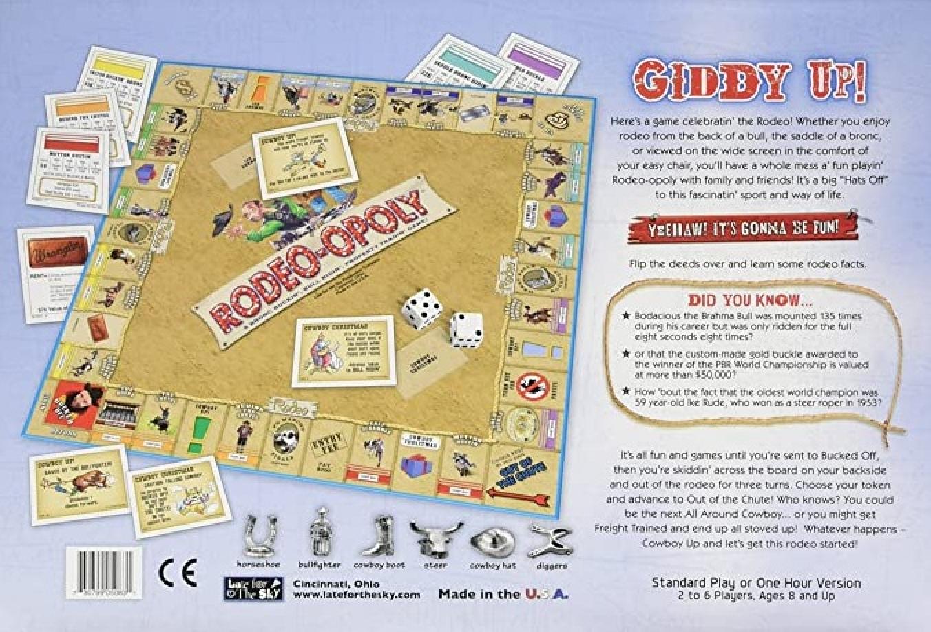 Rodeo-Opoly Board Game Box Back