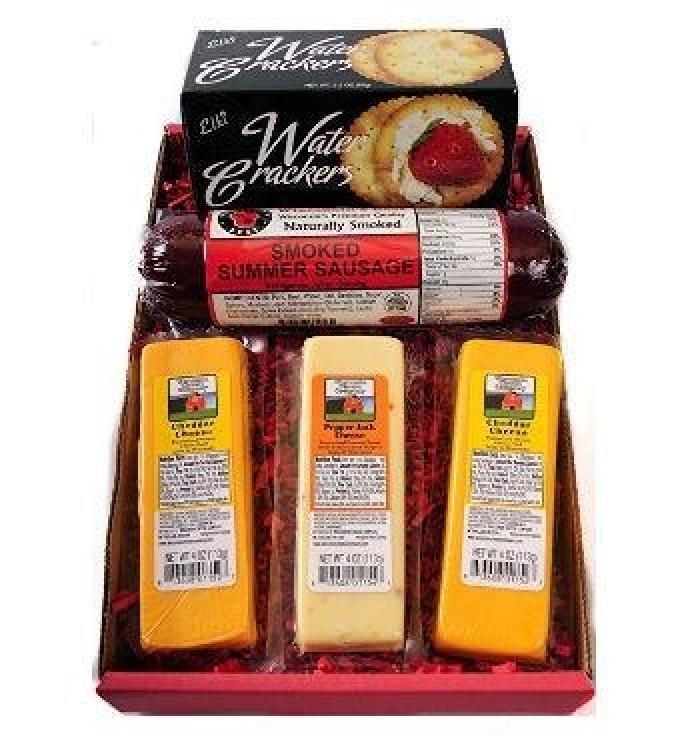 Wisconsin Cheese, Sausage & Crackers Gift Basket