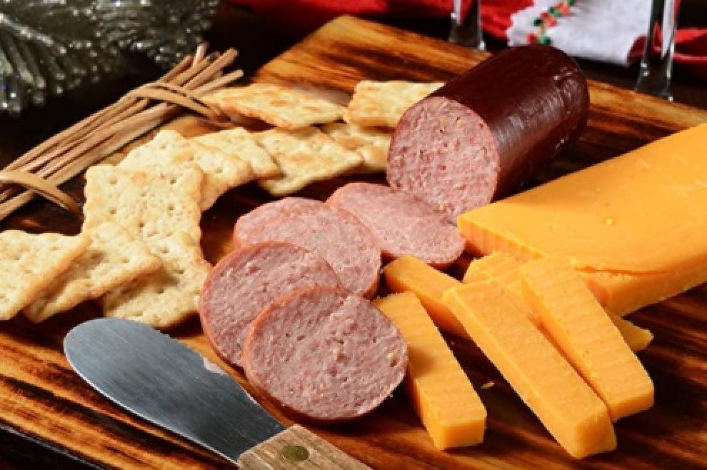 Wisconsin Cheese, Sausage & Crackers Gift Basket Display Platter